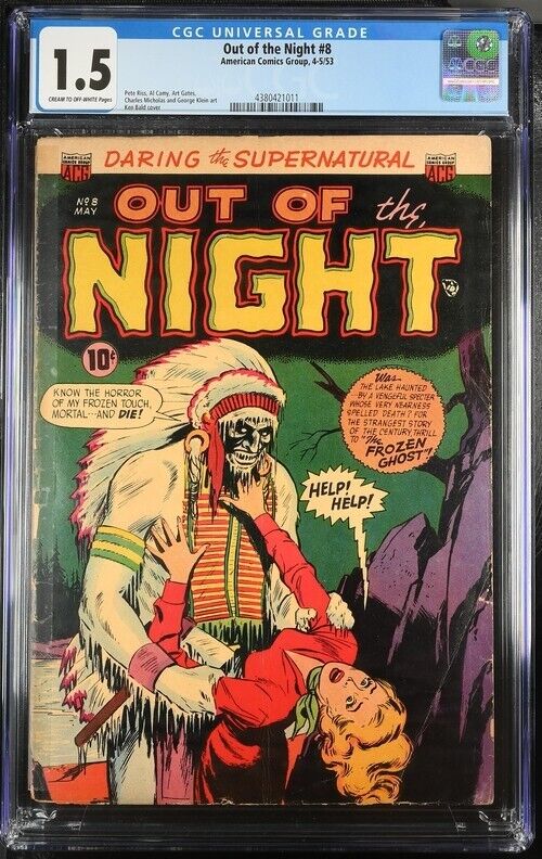 Out of the Night 8 CGC 1.5 Ken Bald Cover American Comics Group 1953