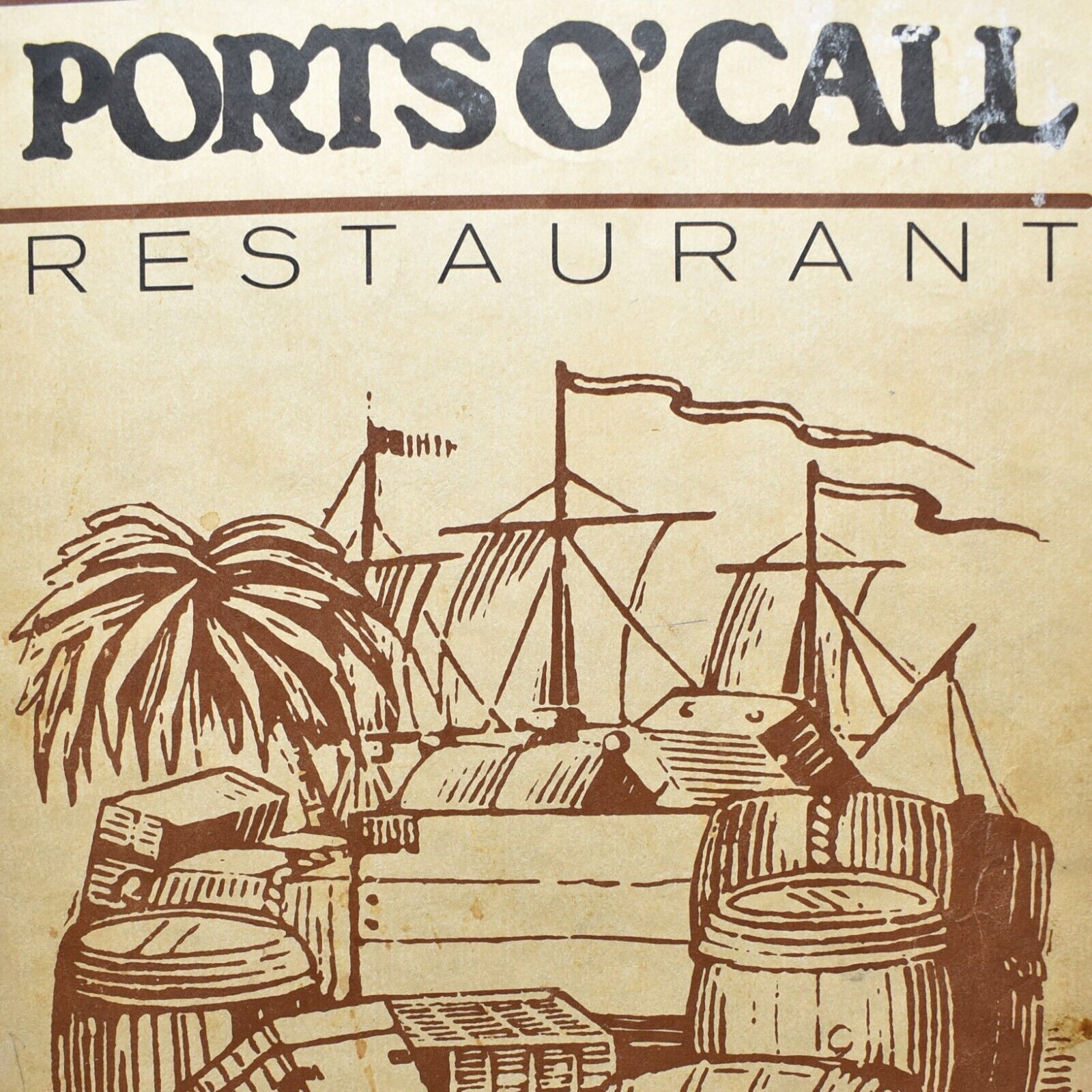 1980s Ports O\'Call Village Restaurant Menu San Pedro Los Angeles California