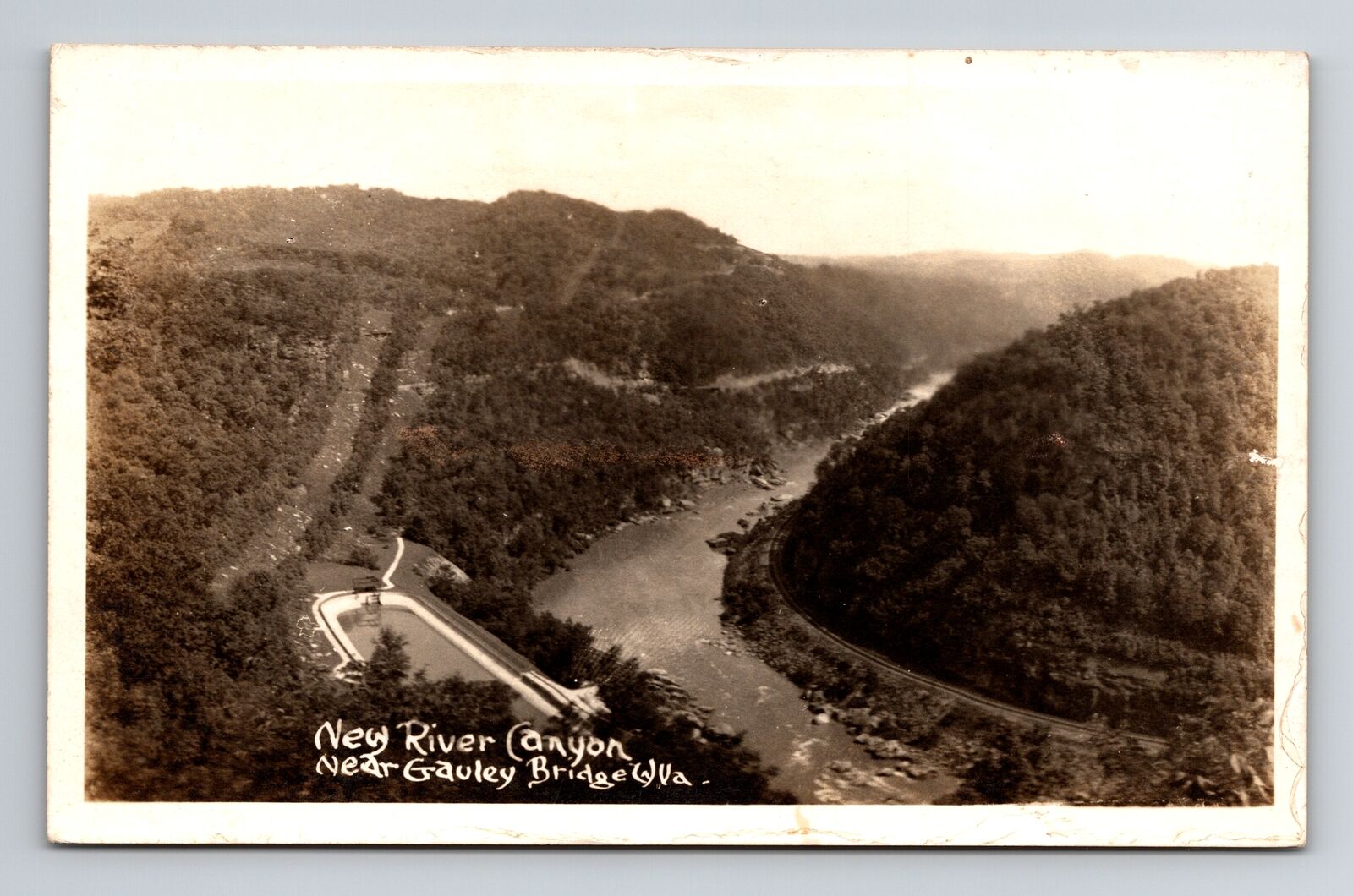 Gauley Bridge WV-West Virginia RPPC, New River Canyon, Vintage c1930 Postcard