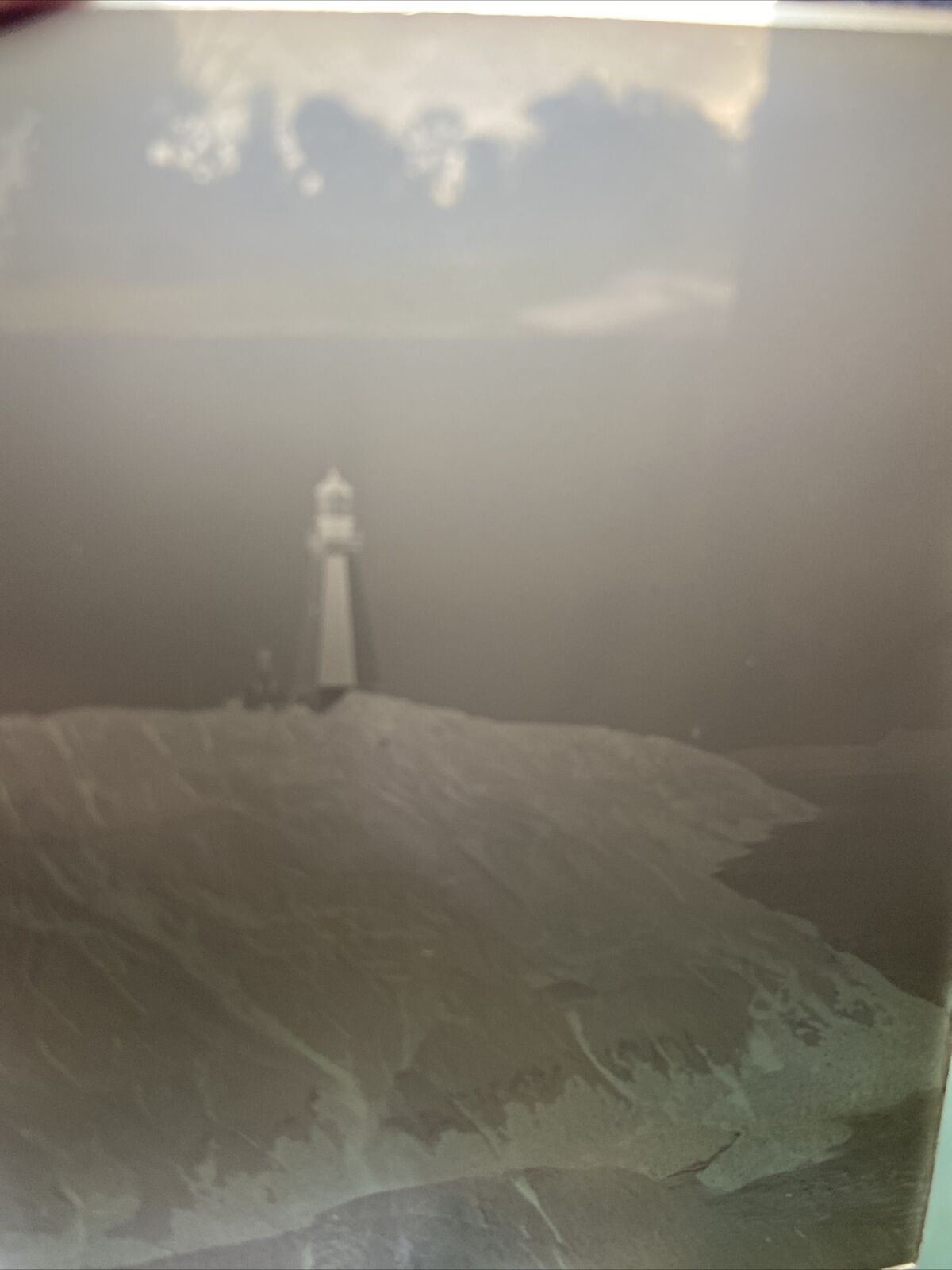 Lighthouse 1908 Photo Negative Slide Glass Yarmouth Nova Scotia