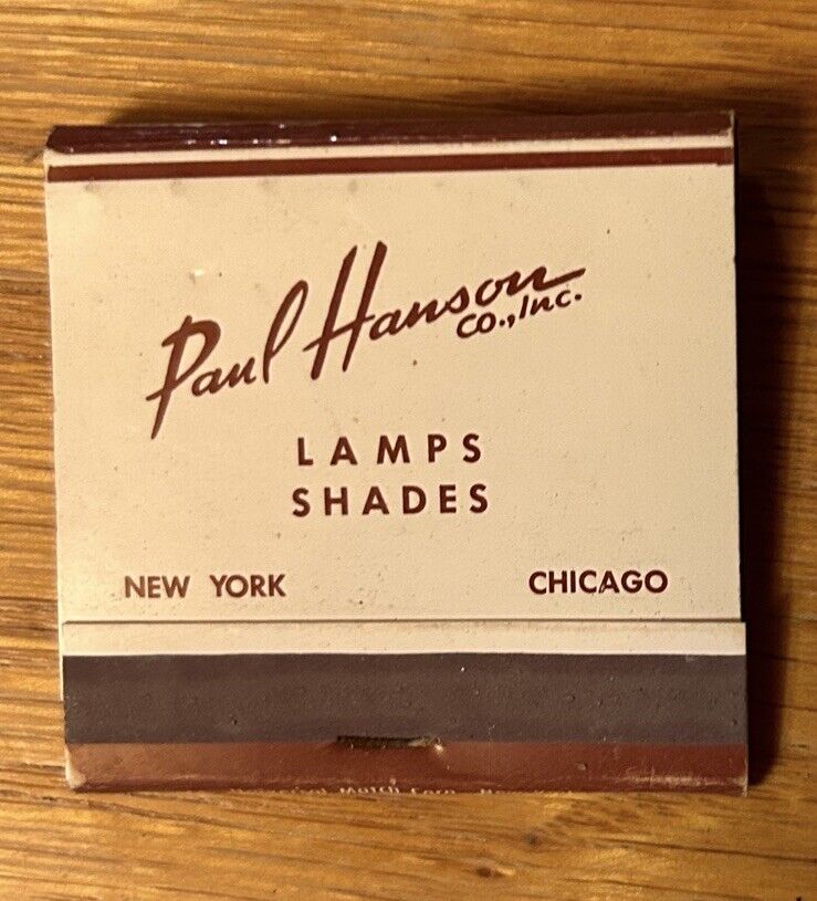 Vintage Paul Hansen Lamps Matchbook Unstruck NYC Chicago