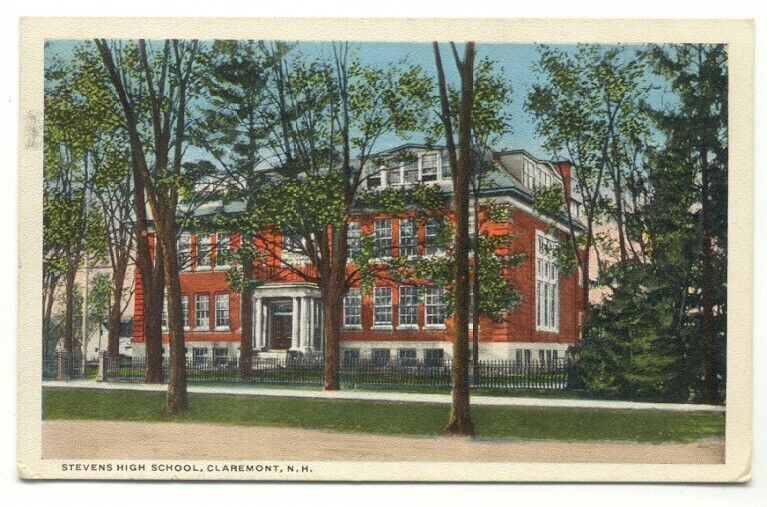 Claremont NH Stevens High School c1922 Postcard - New Hampshire