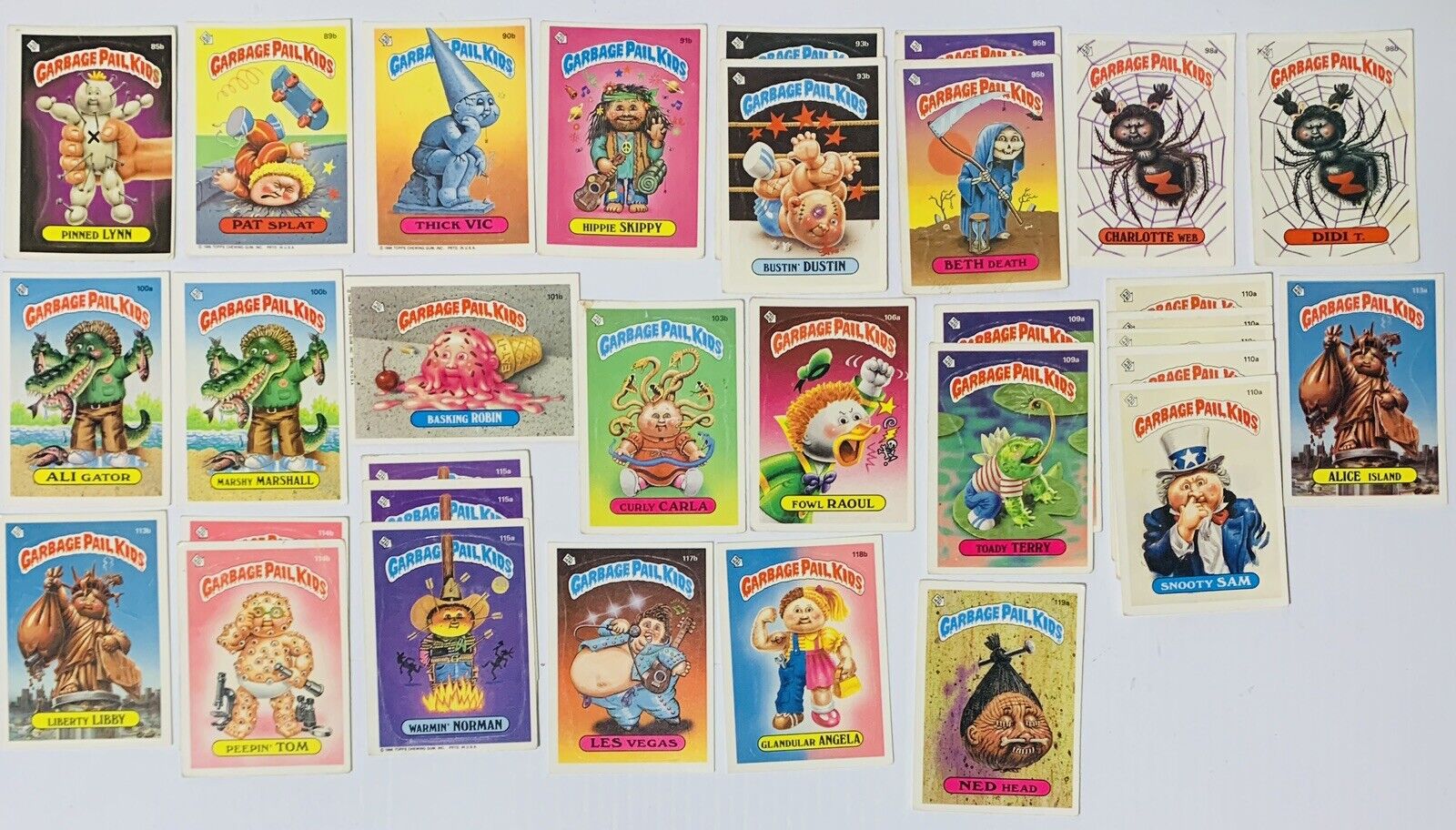 GARBAGE PAIL KIDS Trading Cards 1985 TOPPS Lot of 22 Different Cards +Duplicates