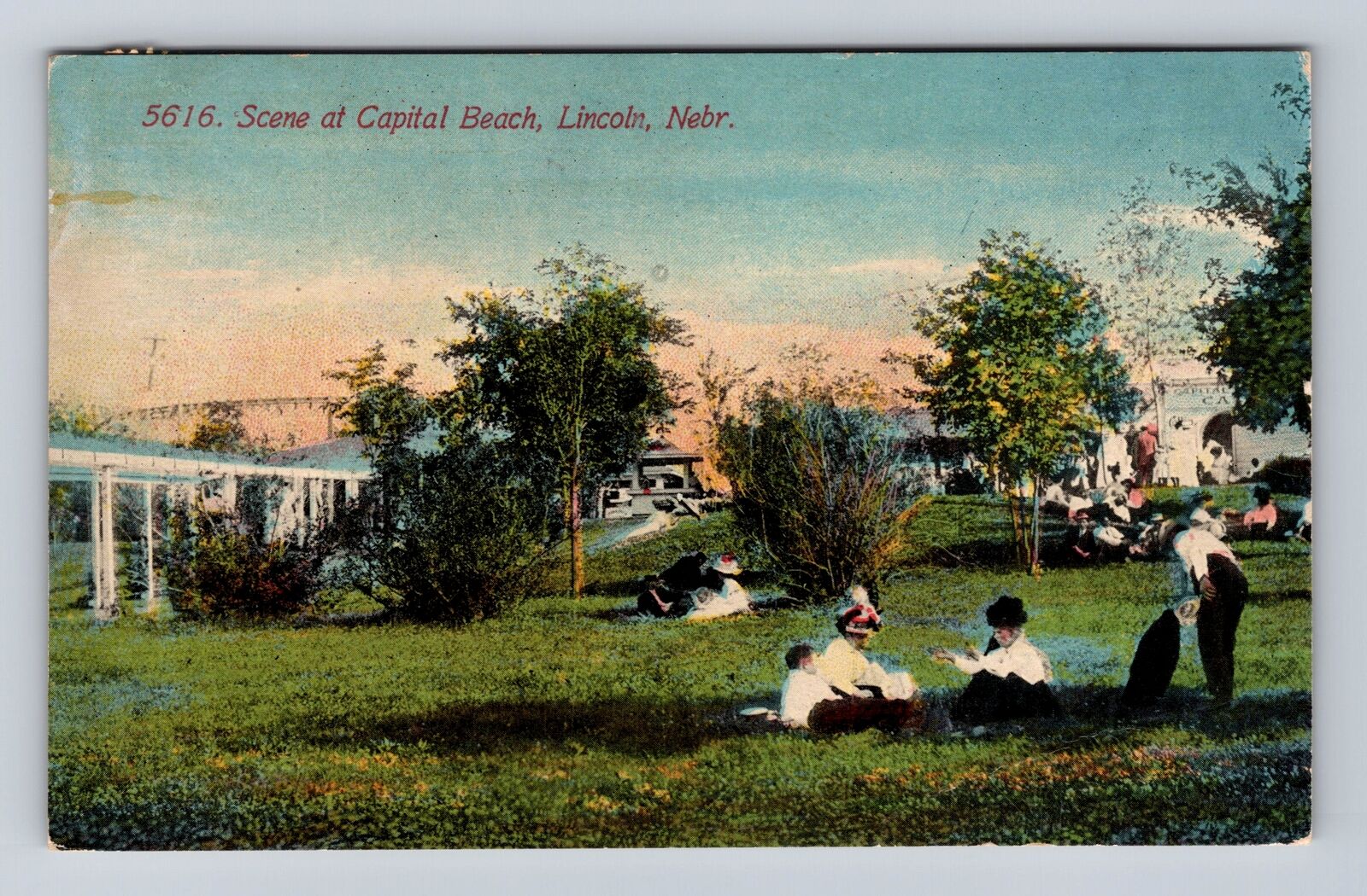 Lincoln NE-Nebraska, Scene At Capital Beach, Antique, Vintage c1911 Postcard