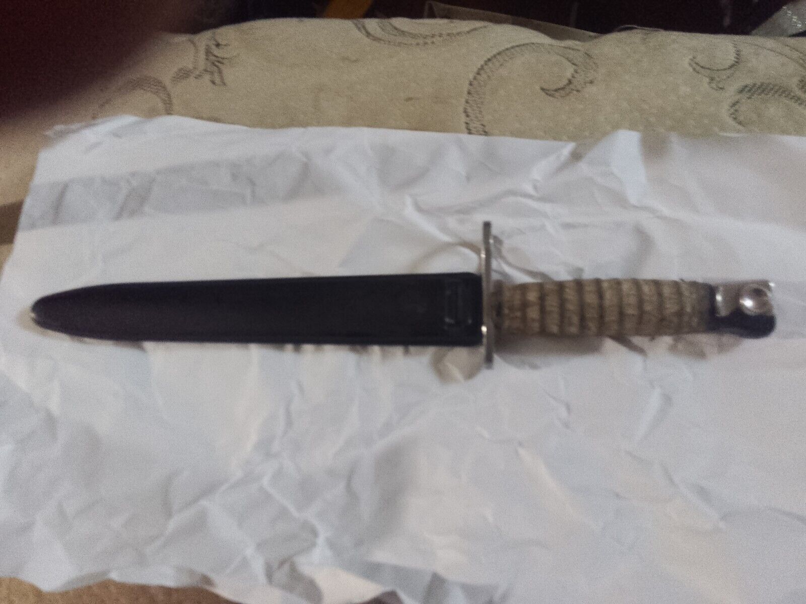 Vintage Swiss Army F&W Bayonet Knife Victorinox Fixed Blade w/ Sheath