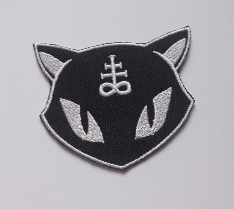 Leviathan Cross Bat Kitty Iron-On/Sew-On Embroidered Patch Cat /Gothic / Satanic