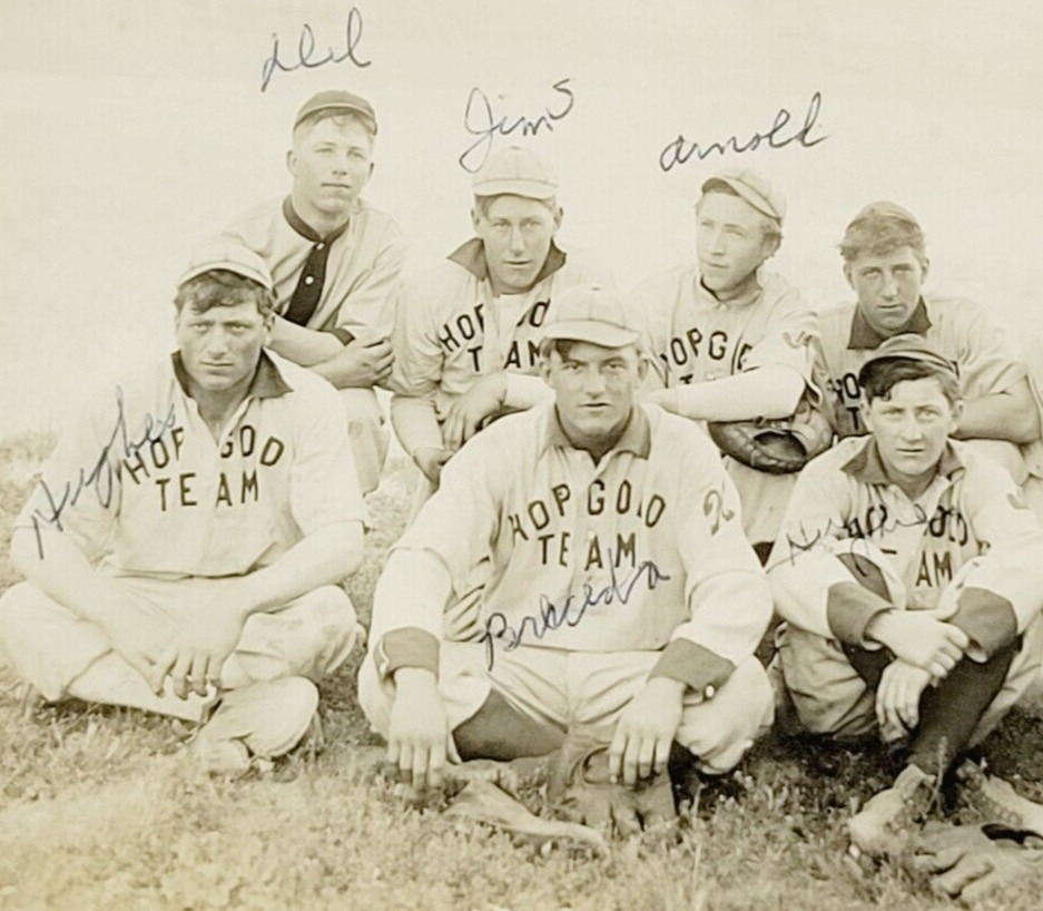 Rare c1910 Postcard Hop Gold Baseball Team Hornbrook California Siskiyou County