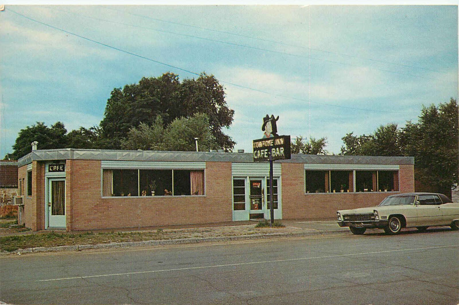 Vintage Postcard Cow Poke inn Cafe Bar Diner Dump Thedford NE Thomas County