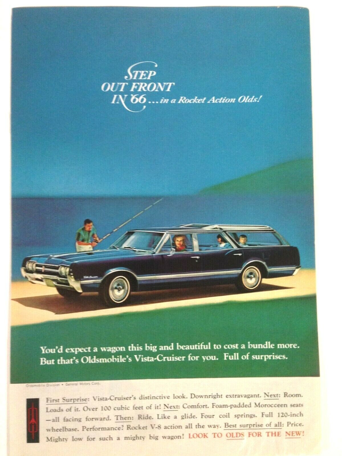 1966 Oldsmobile Vista Cruiser Wagon Print Ad 