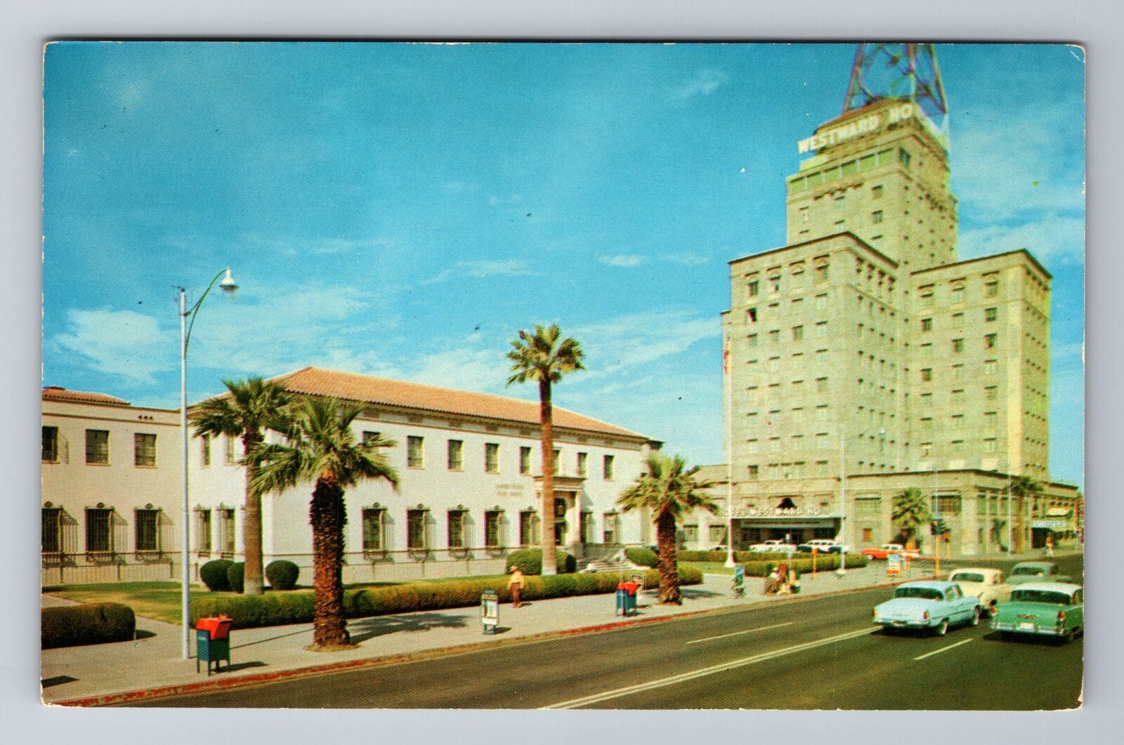 Phoenix AZ-Arizona, US Post Office, Hotel Westward Ho, Vintage Souvenir Postcard
