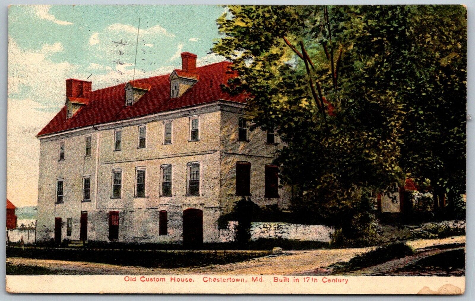 Chestertown Maryland 1909 Postcard Old Custom House