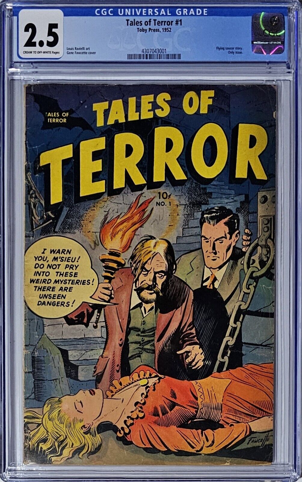 Tales of Terror #1 CGC 2.5 Toby Press 1952 Golden Age Pre-Code Horror