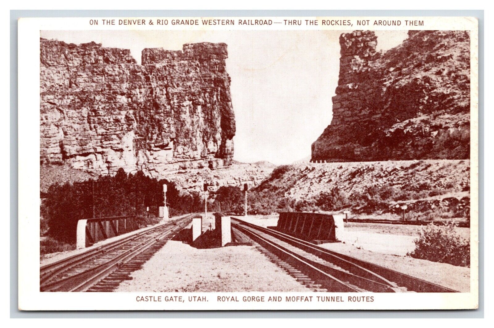 Castle Gate Utah UT Rio Grande Western Railroad Issued UNP WB Postcard O20