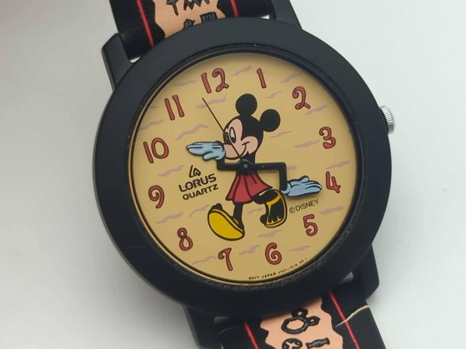 Mickey Mouse Watch Walk like an Egyptian Vintage NEW BATTERY BAD BAND JA1202