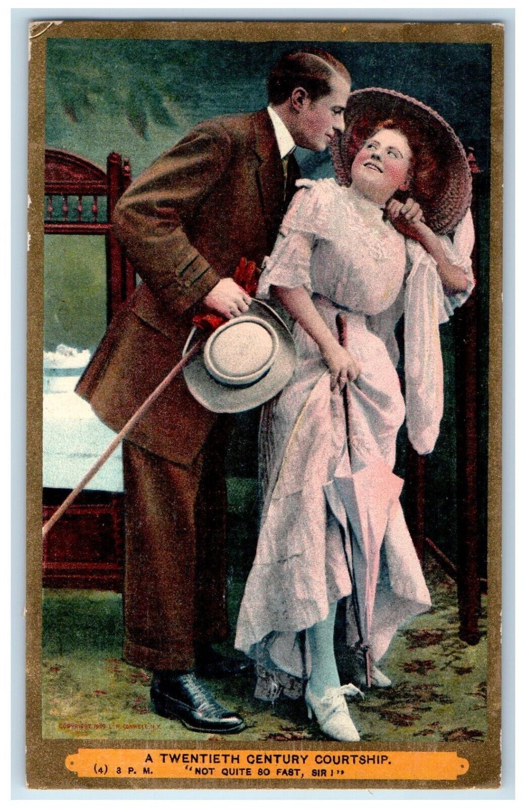c1910\'s Sweet Couple Romance Twentieth Century Courtship Antique Postcard