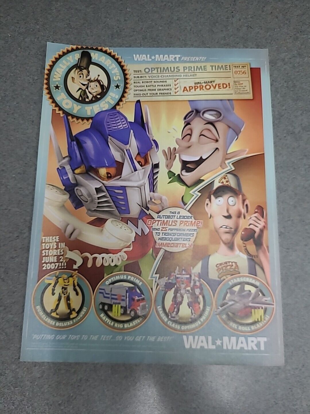 Transformers Toys Walmart Optimus Bumblebee Print Ad 2007 8x11 Wall Art 