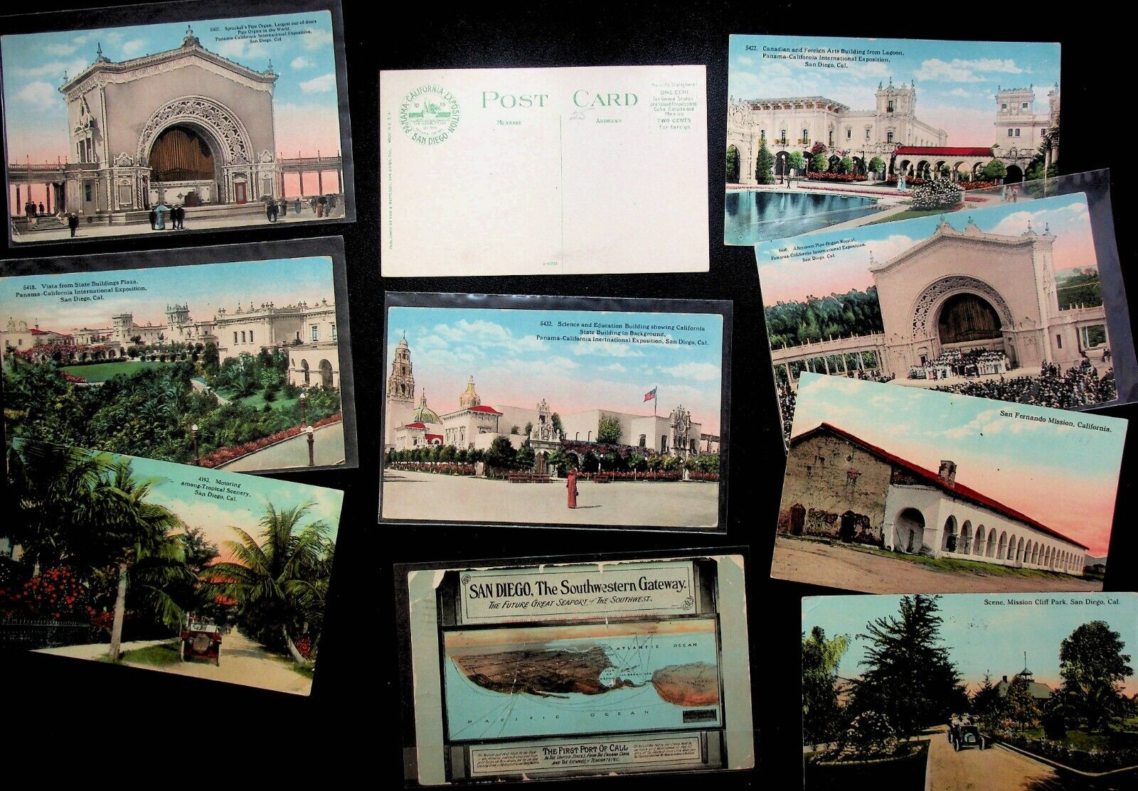 15 Panama-California EXPOSITION post cards 1915 Pan-California post card lot #65