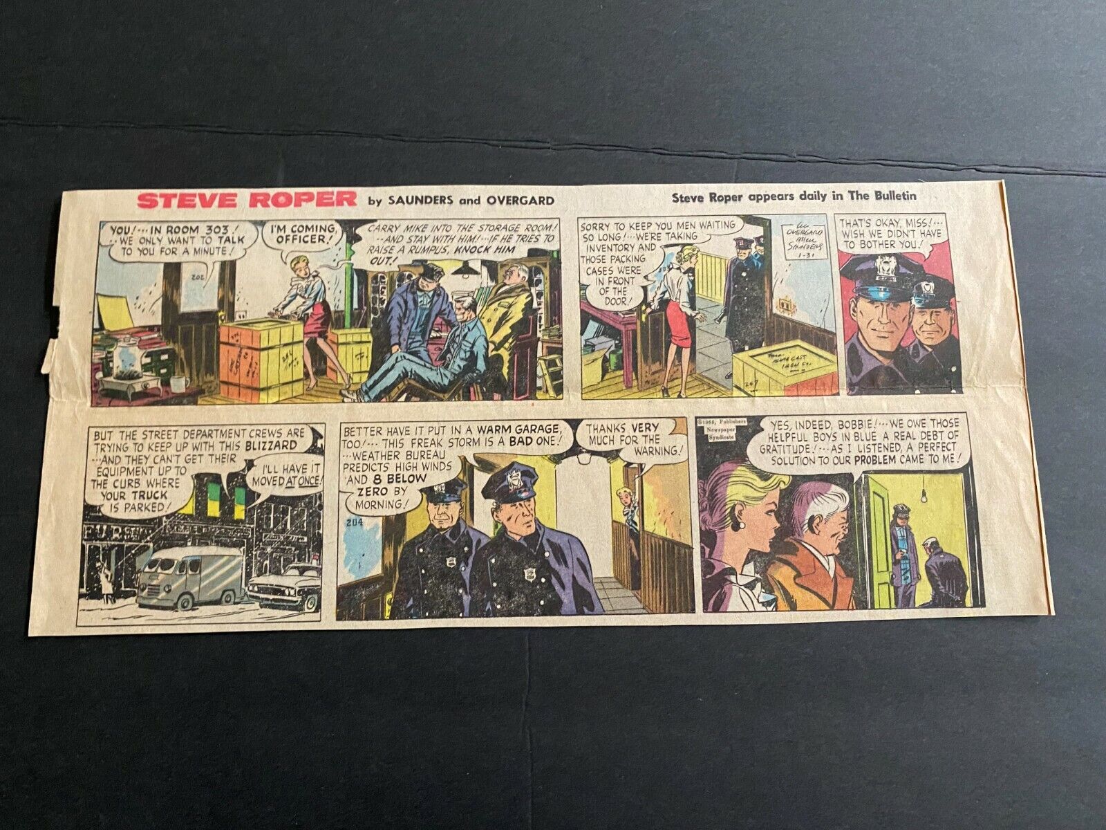 #22a STEVE ROPER by Allen Saunders  Sunday Third Page Comic Strip  Jan 31, 1965