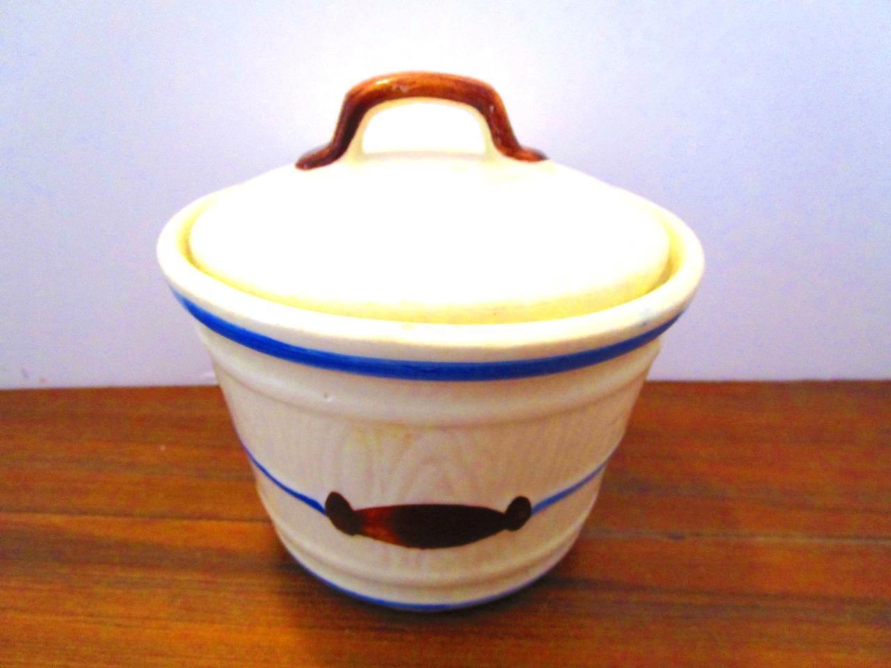 Vintage Shawnee Pottery Great Northern Grease Bowl with Handled Lid