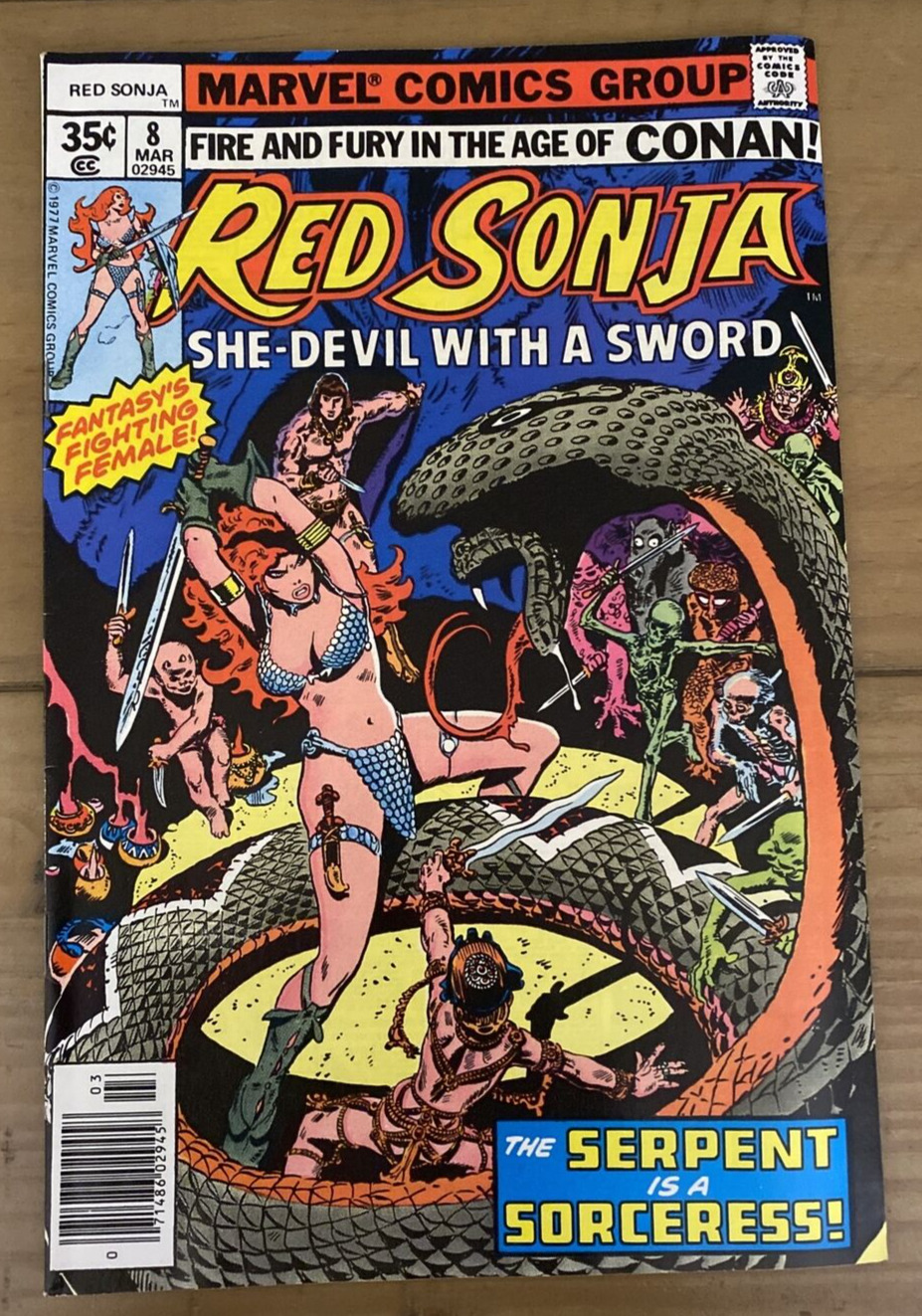 Red Sonja She-Devil With A Sword #8 Mar 1977 Marvel Comics Group Vintage Comic