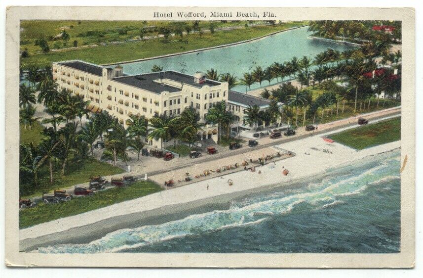 Miami Beach FL Hotel Wofford 1920s Postcard Florida
