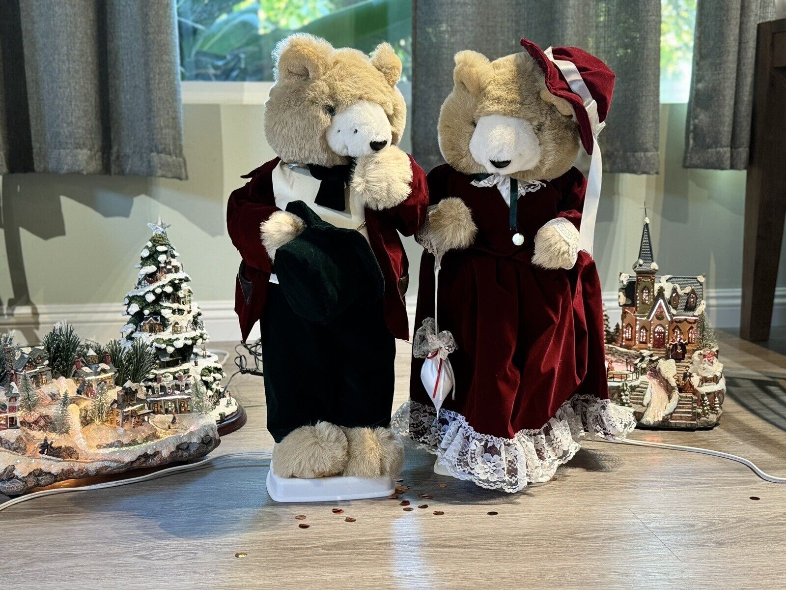 Vintage 25” Motion-ette Telco Animated Christmas Mr. And Mrs. BEAR 1996 🔥🔥