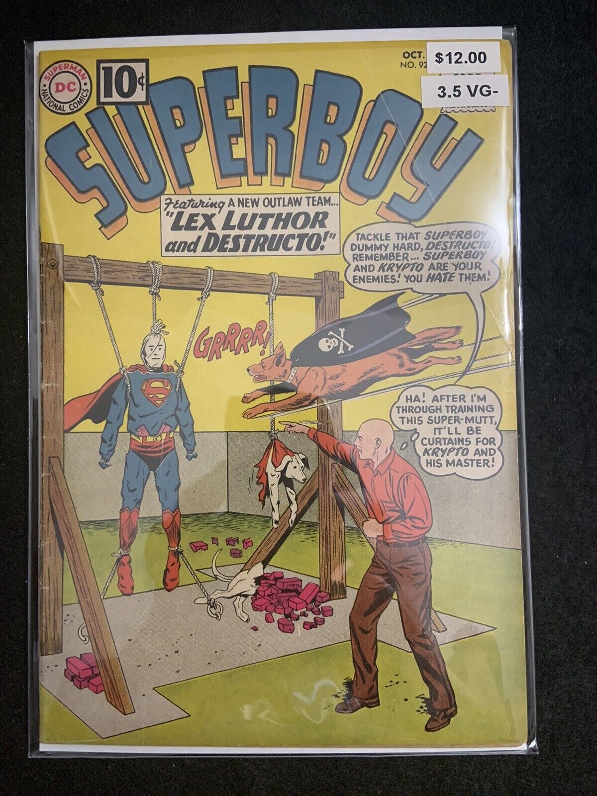 SUPERBOY #92 3.5  1961 Lex Luthor and Destructo 10 cent cover VG-