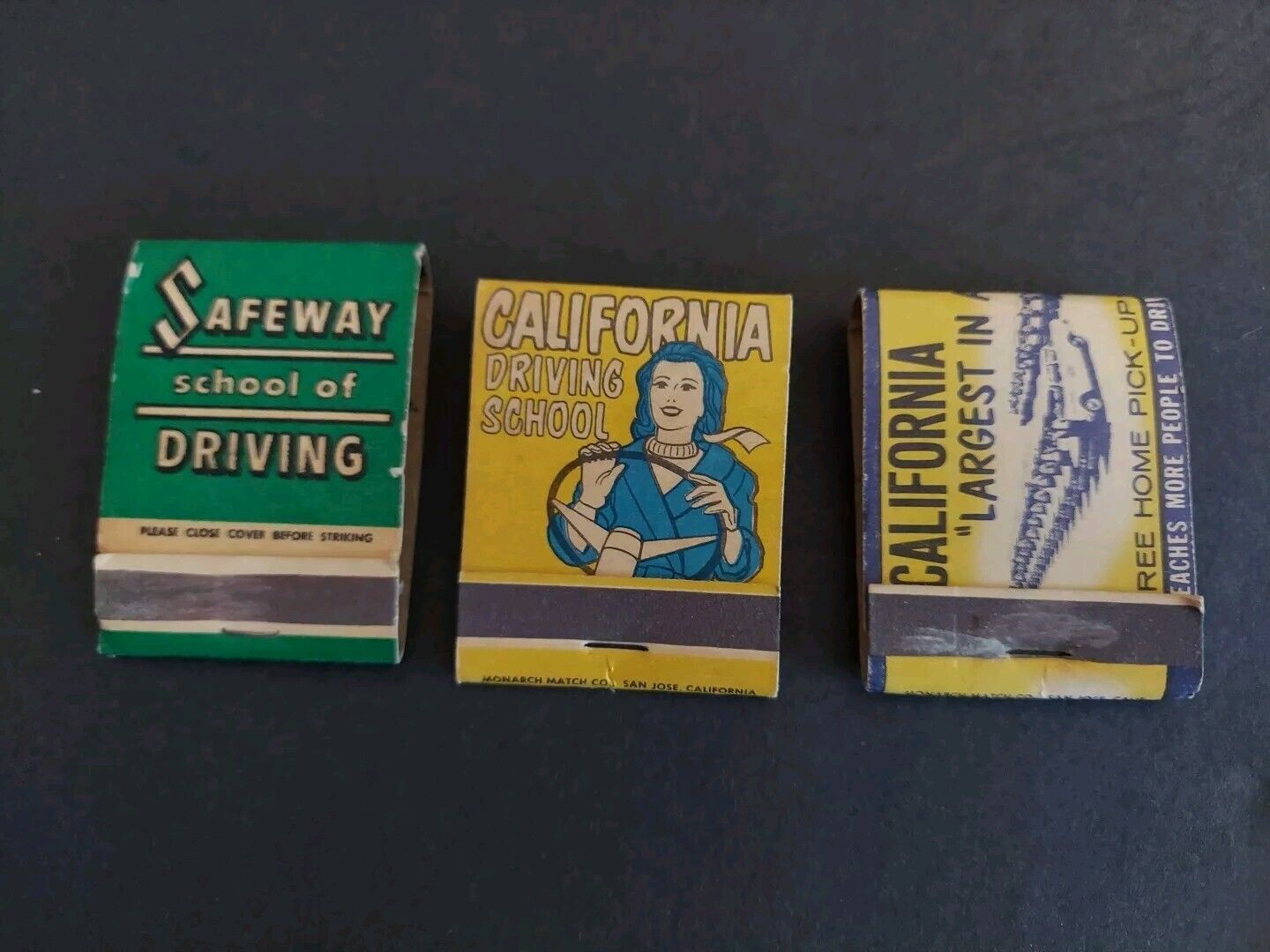 Vintage Matchbook w/ Matches California Driving School Mid Century Ephemera 