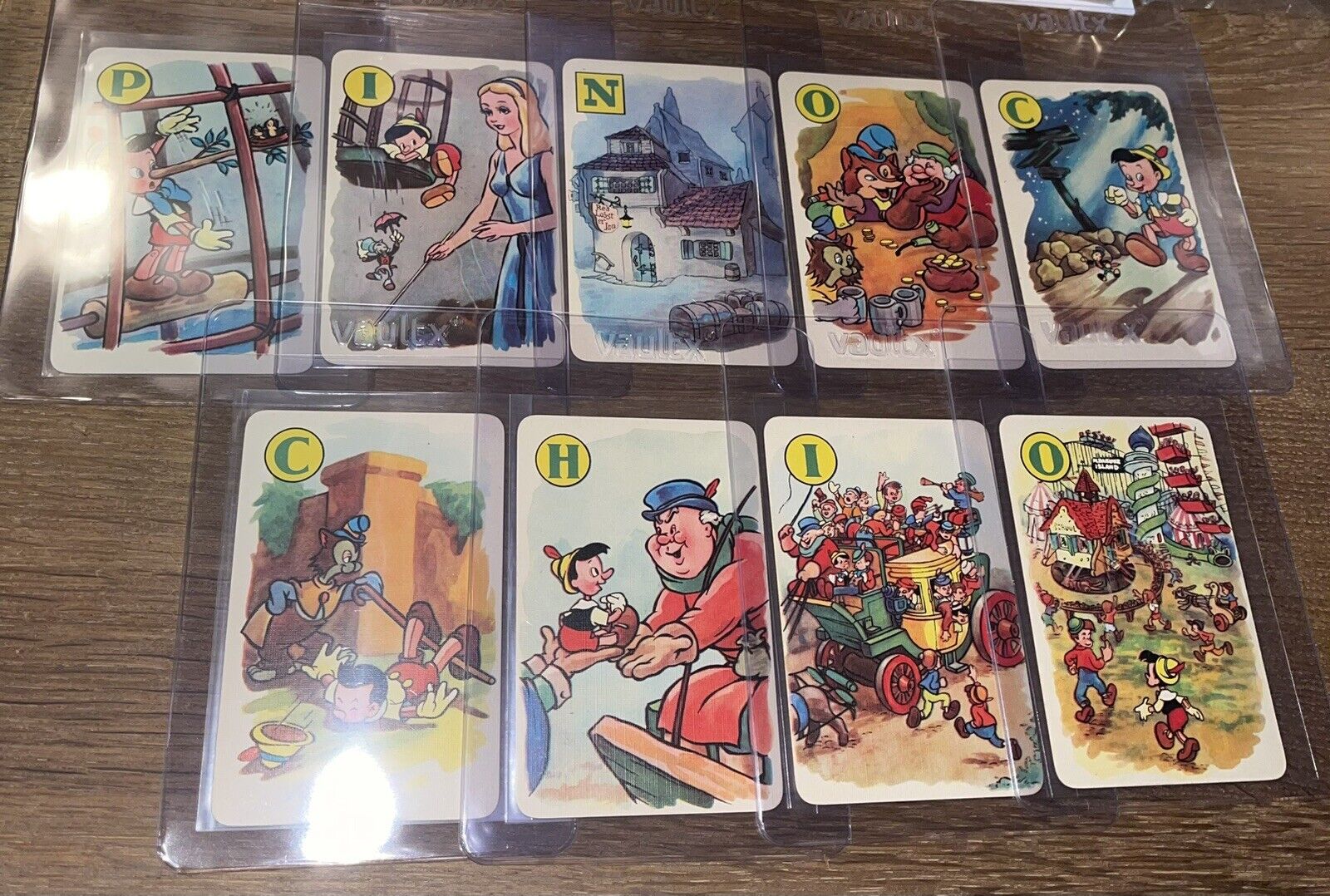 WALT DISNEY 🎥 1940 Castell PINOCCHIO Card Game Cards Colored SET Of 9 Cards