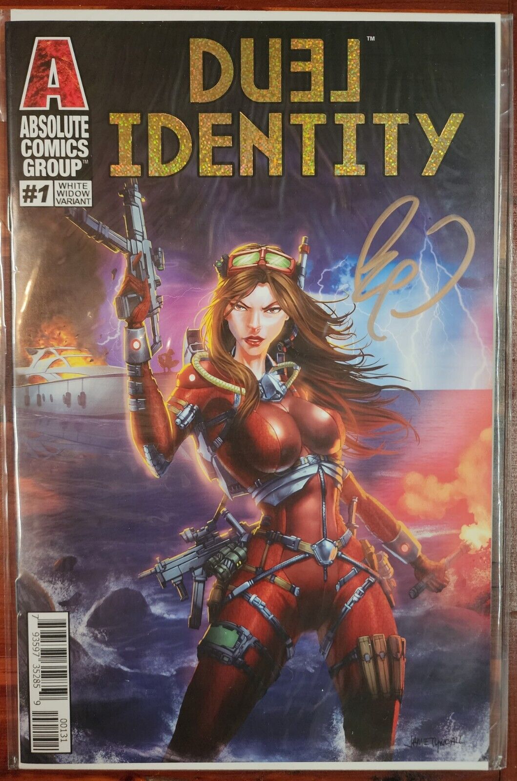 Duel Identity #1 White Widow Gold Logo Variant (2019) NM/MT 9.8 1x Signed Benny