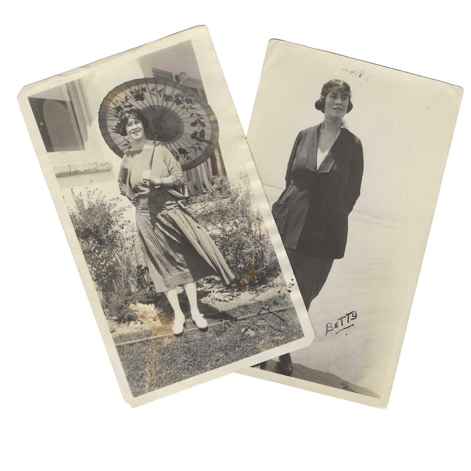 1920s Vintage Photo Pretty Identified Flapper Woman Snapshots