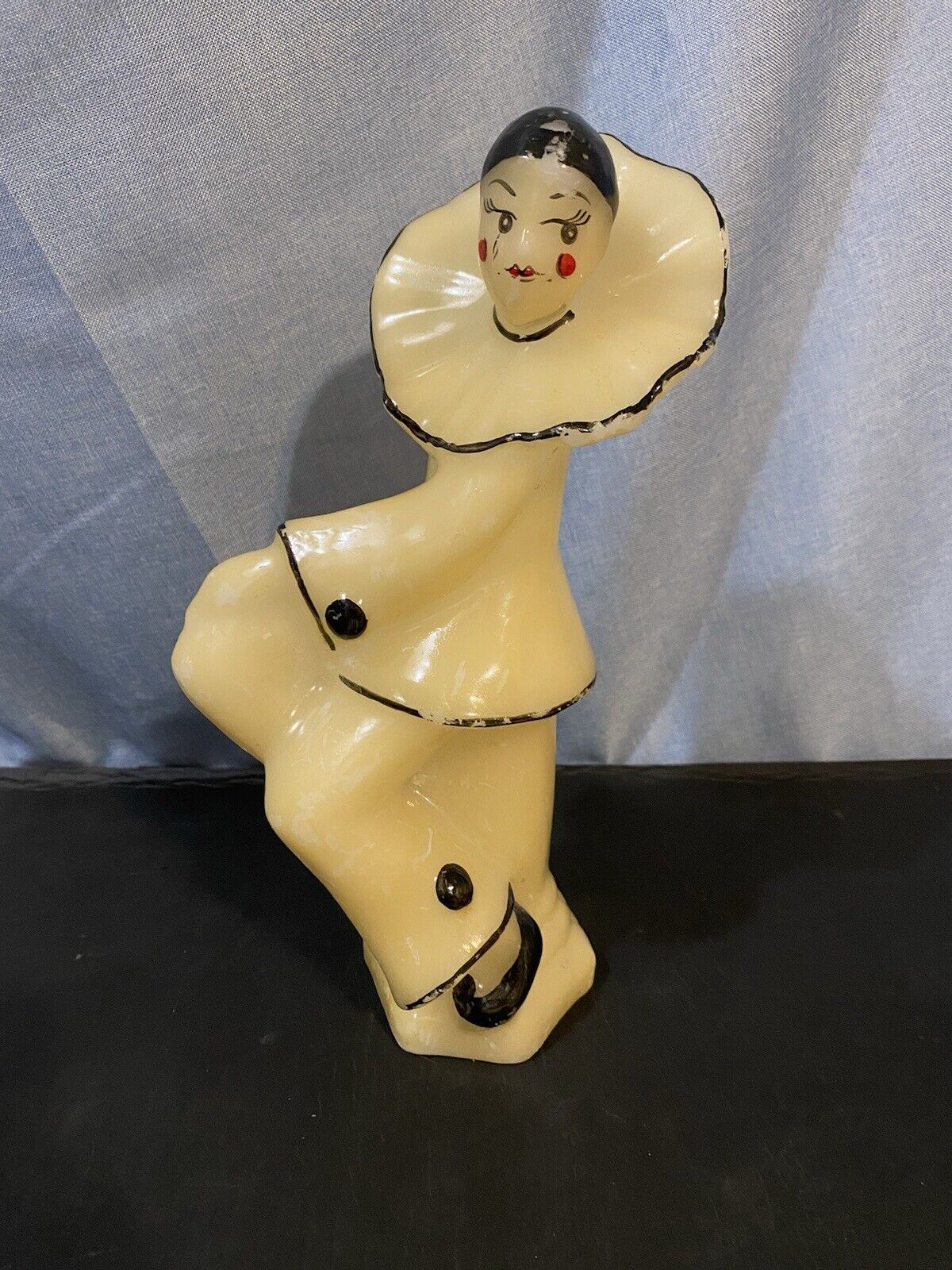 Vintage Figural Candle 11” Pierrot Clown Candlelight Rare Collectible Never Lit