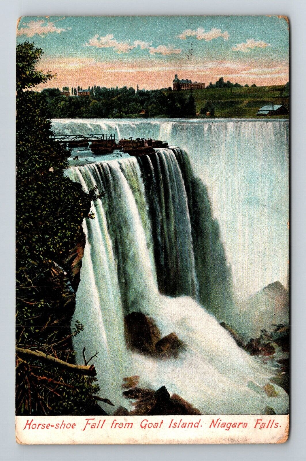 Niagara Falls NY-New York, Horseshoe Fall From Goat Island Vintage Postcard