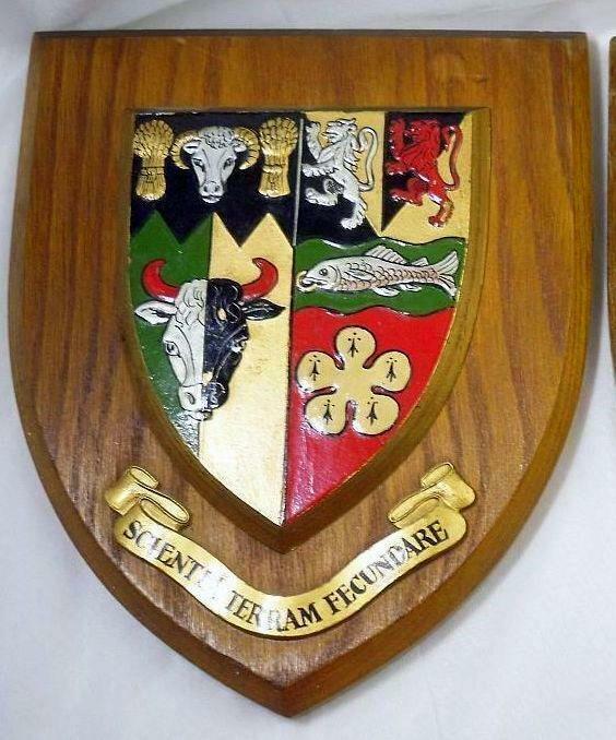 Old University SCOTTISH AGRICULTURAL College School Crest Shield Plaque :