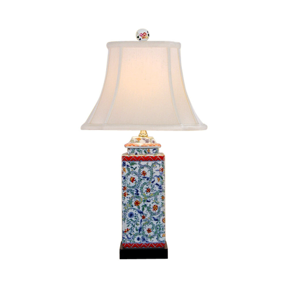 Beautiful Floral Porcelain Temple Jar Table Lamp 23\