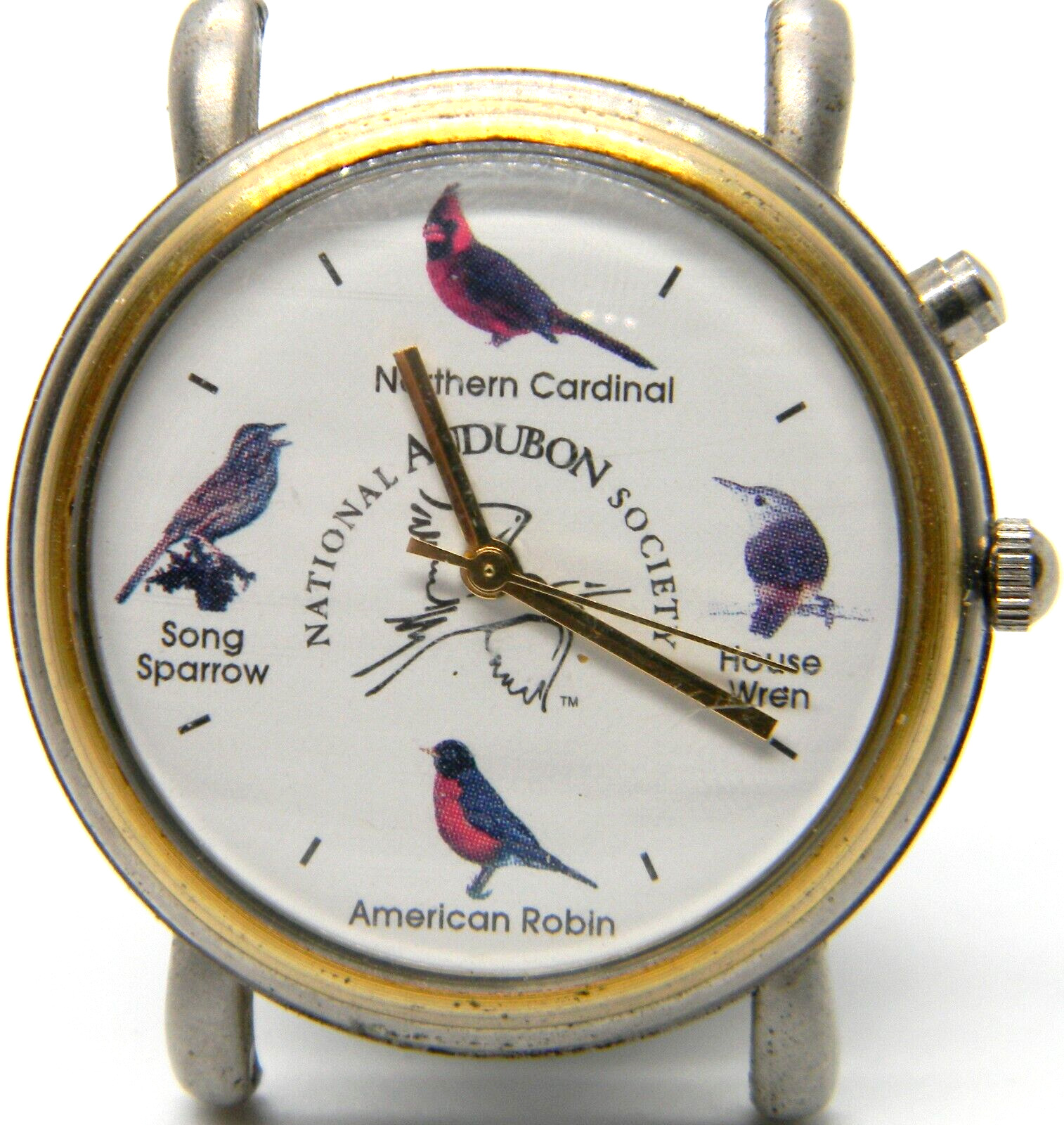 men Vintage Audubon Society 4 Different Birds Watch KEEPS TIME DOESN'T CHIRP lot