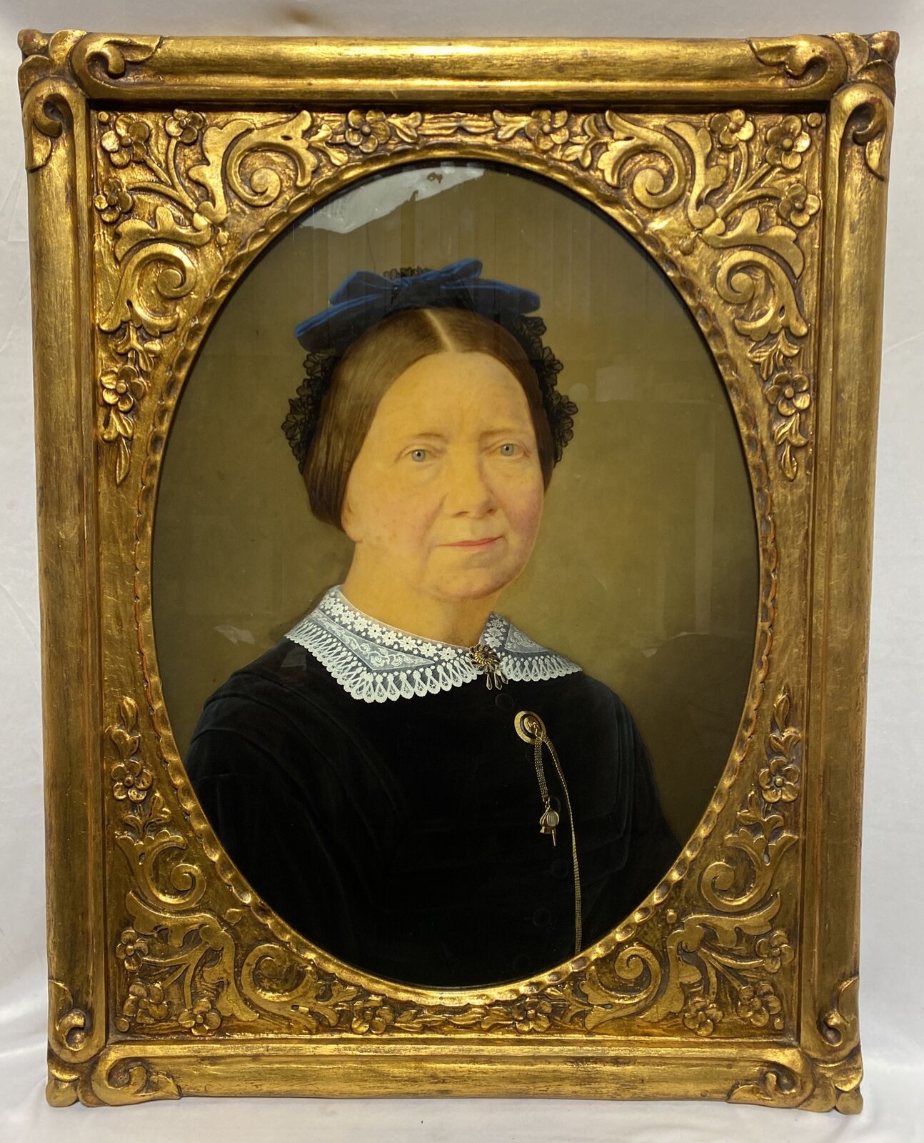 Rare Mid 19th Century B.F Ferguson Ivor-type Photograph Portrait Painting Framed