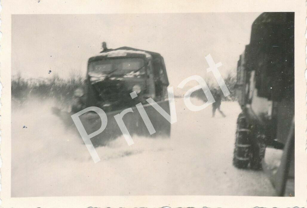 Photo WWII Military Truck Snow Plough Winter Gaining Ground Norway Lakselv A1.55