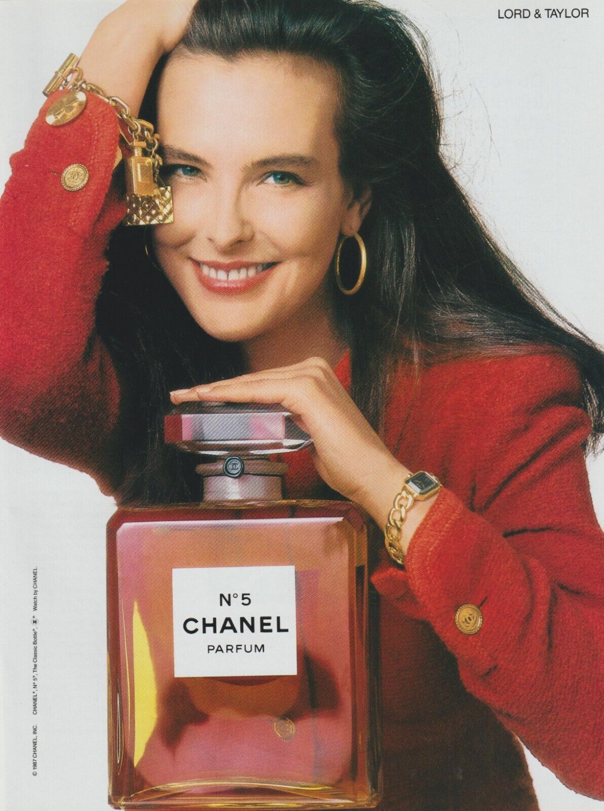 1987 Chanel No5 Parfum Perfume - Actress Model Carole Bouquet - Print Ad Photo