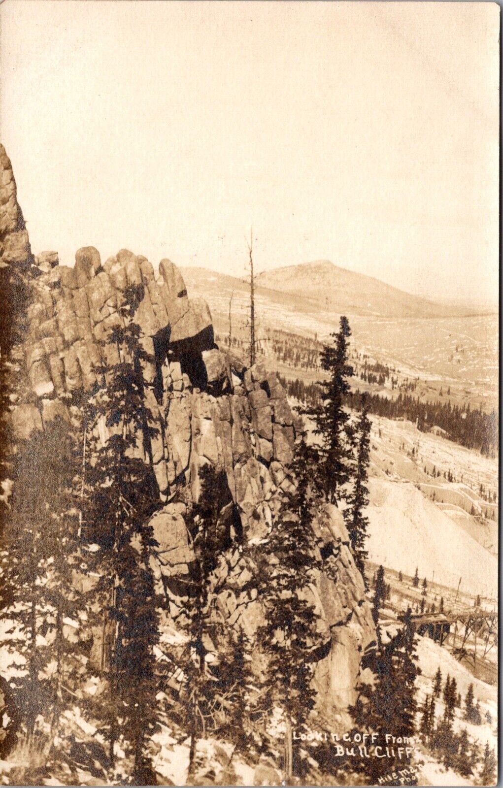 Real Photo Postcard View Looking Off From Bull Cliff, Colorado