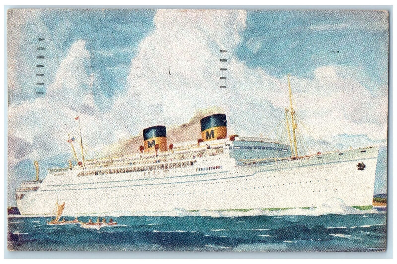 1952 Matson Lines Luxury Liner Lurline Honolulu Hawaii HI Posted Ship Postcard