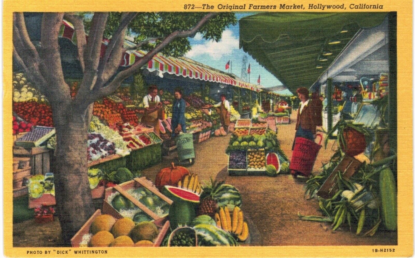 Los Angeles Linen Farmer\'s Market Fruit Stands Unused 1950 CA 