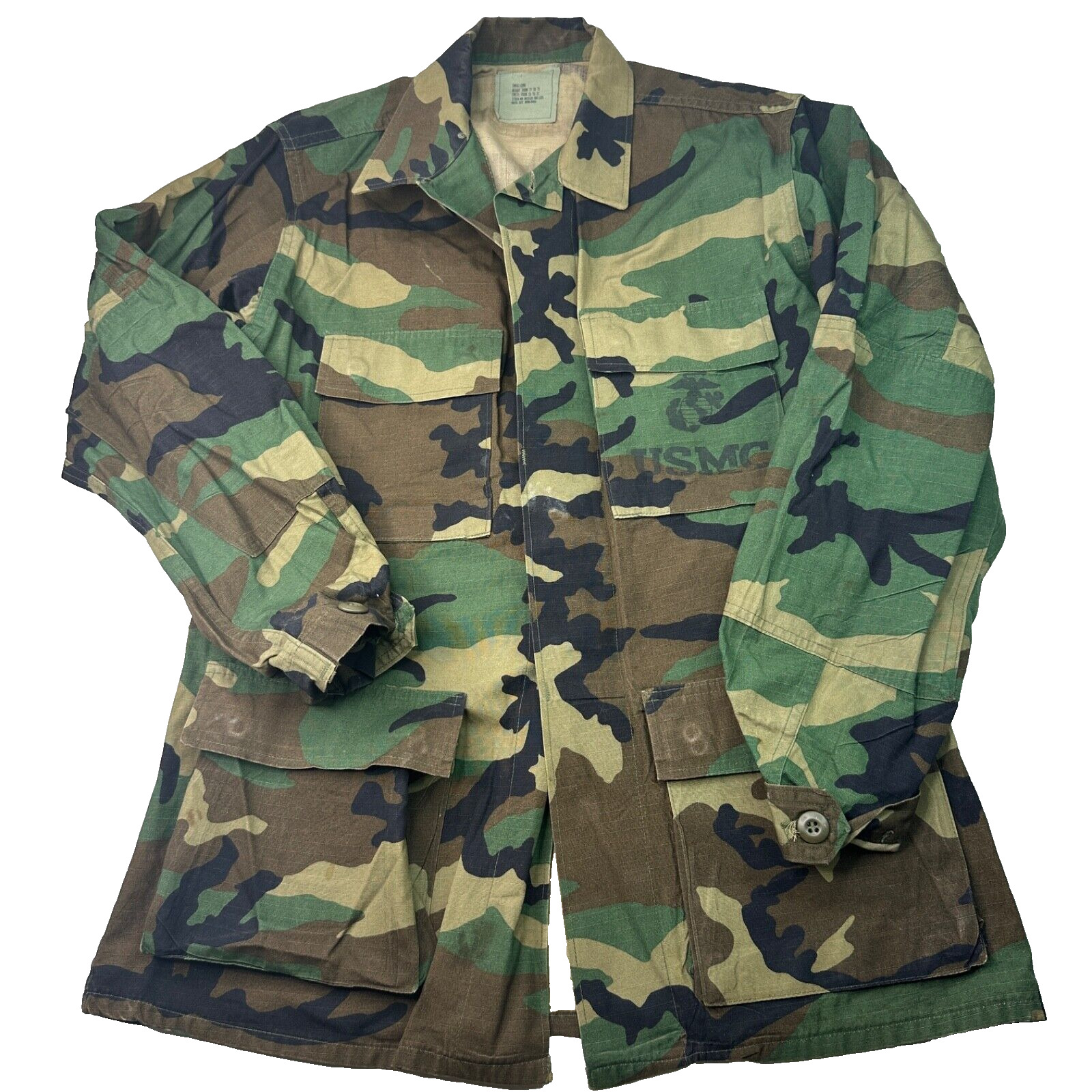 Coat Hot Weather Woodland Camouflage Pattern Combat Size Small Long Chest 33-37