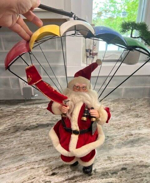Telco Creations Parachute Santa With Spring Sound Works Vintage