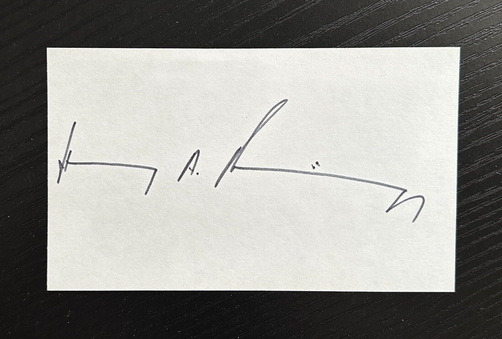 Henry Kissinger Signed Autograph 3x5 Index Card U.S. Secretary of State