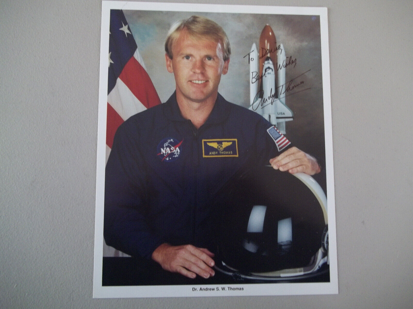 Dr Andrew Thomas Autographed 8X10 NASA Photo