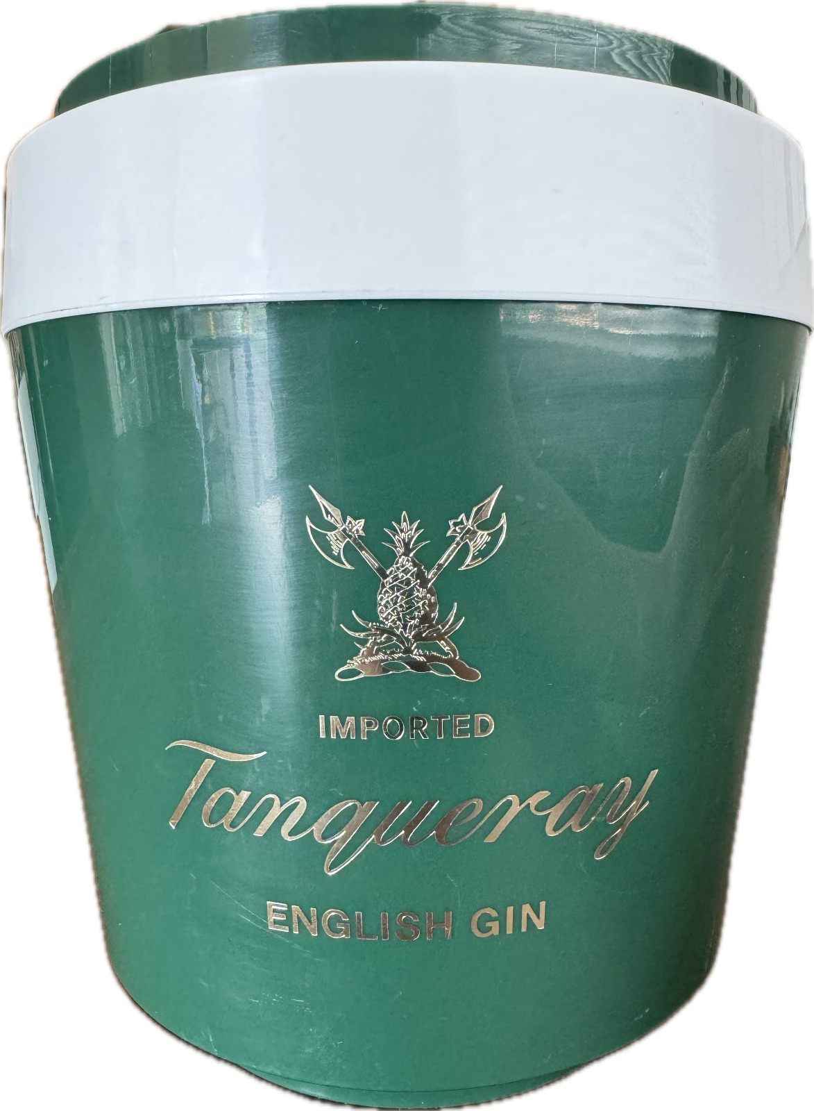 Vintage Rare Imported Tanqueray English Gin Ice Bucket Green Insulated Stewart