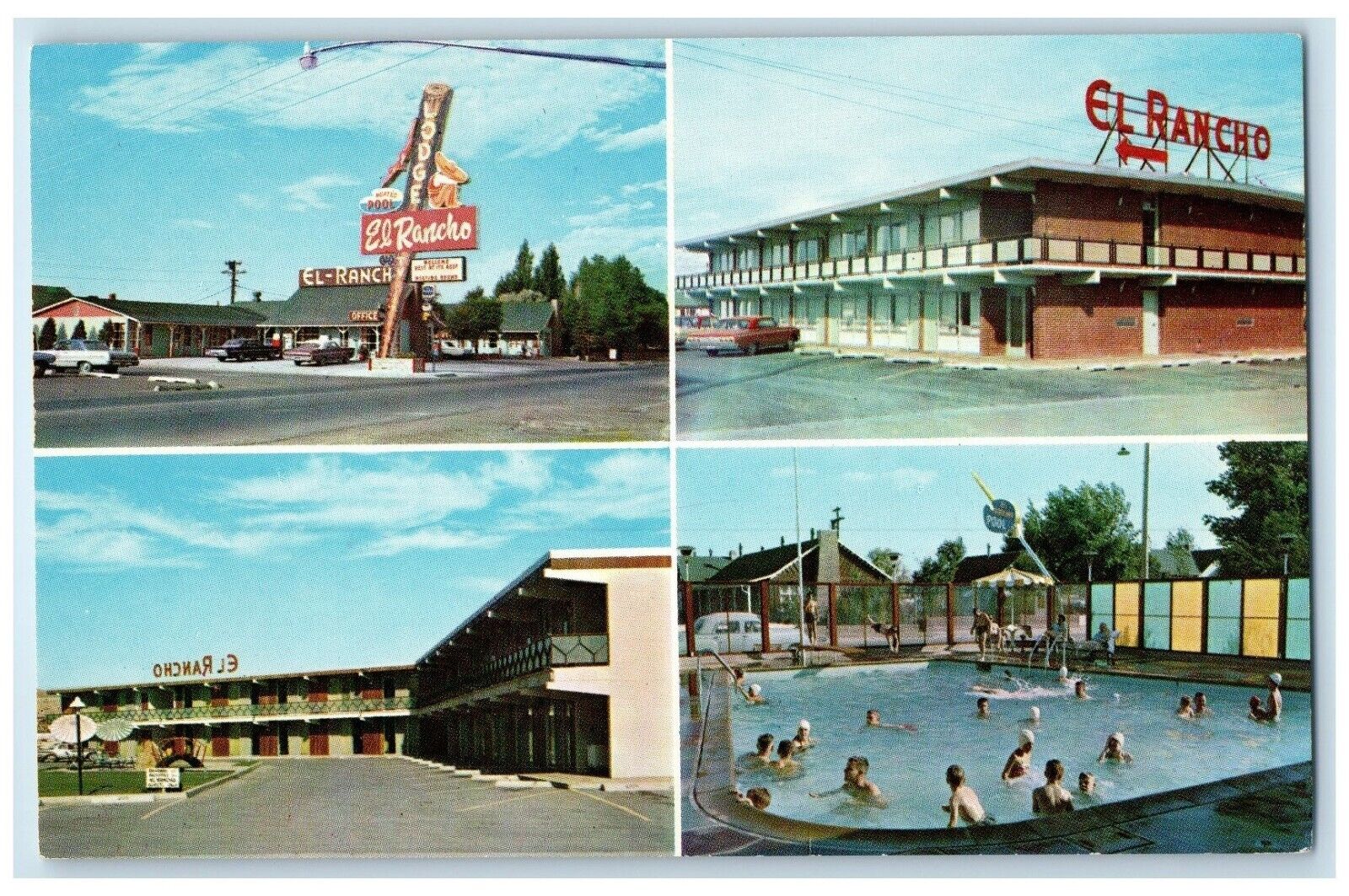 c1950\'s El Rancho Motor Lodge East Rock Springs Wyoming WY Multiview Postcard