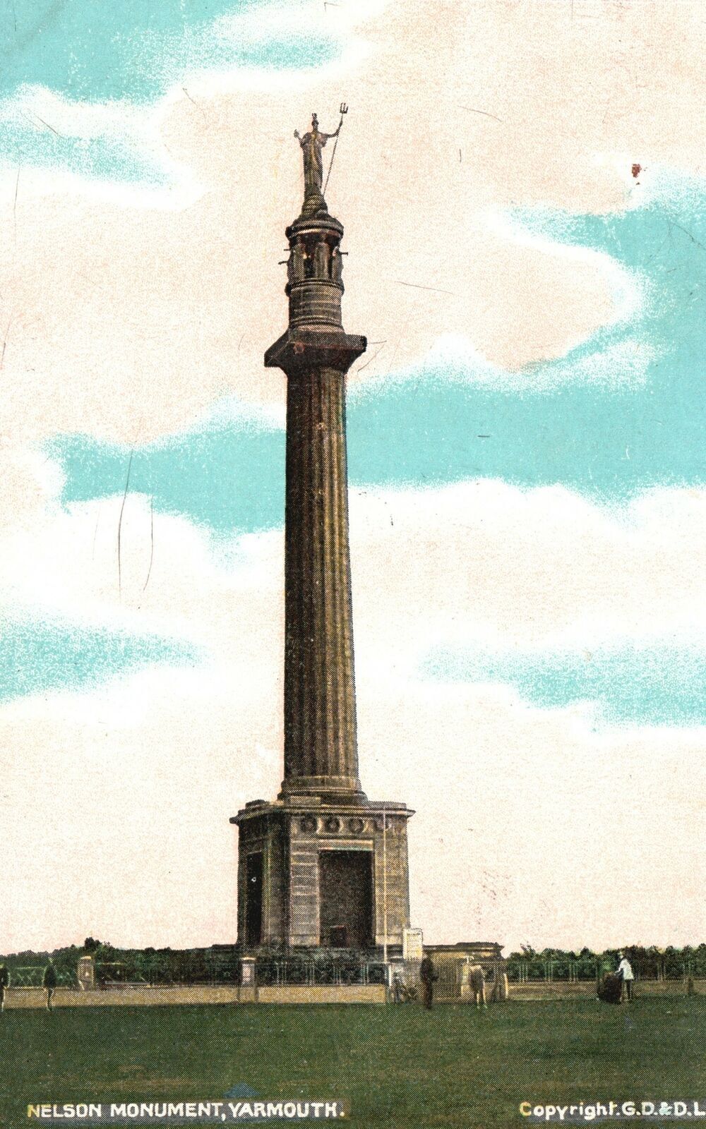 Vintage Postcard 1912 Nelson Monument Tower Great Yarmouth, England