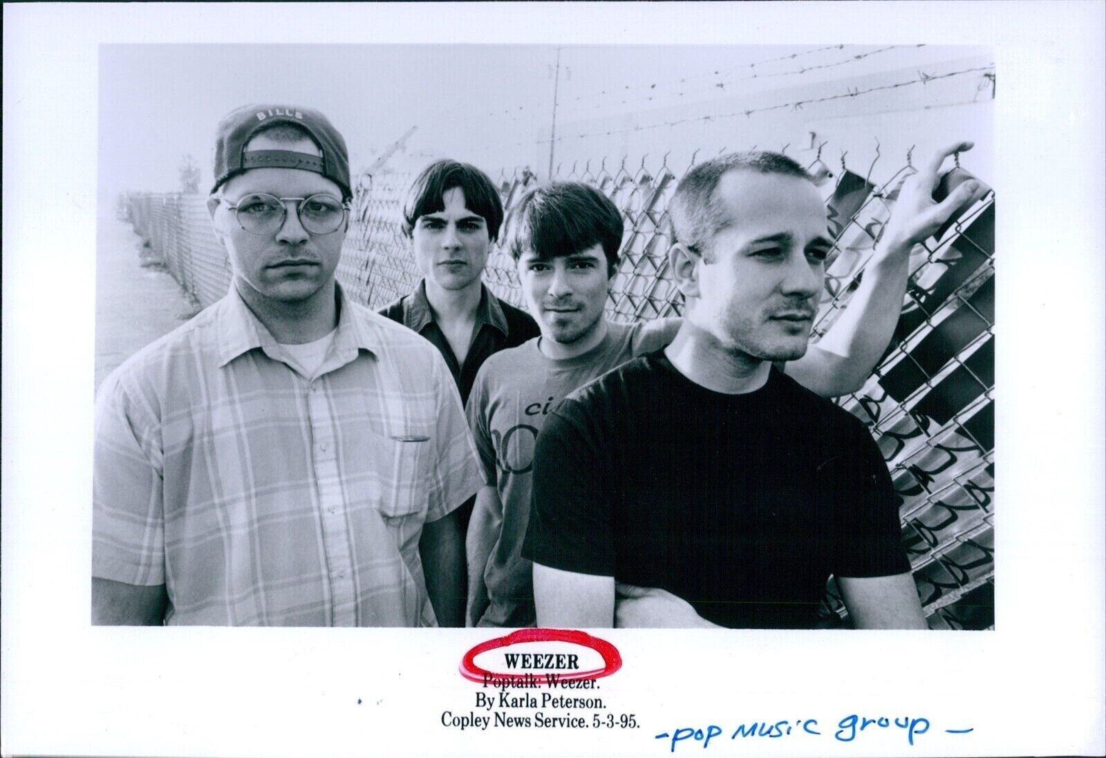 1988 Parick Wilson Bryan Bell Rivers Cuomo Rockers Weezer Musicians 5X7 Photo